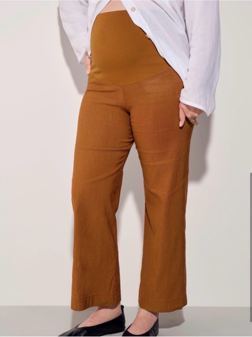 Maeve Anthropologie The Colette Cropped Wide Leg Maternity Pants 4M business